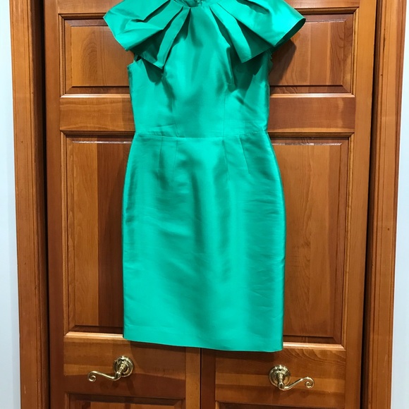Magnificent green silk taffeta dress - Picture 2 of 5